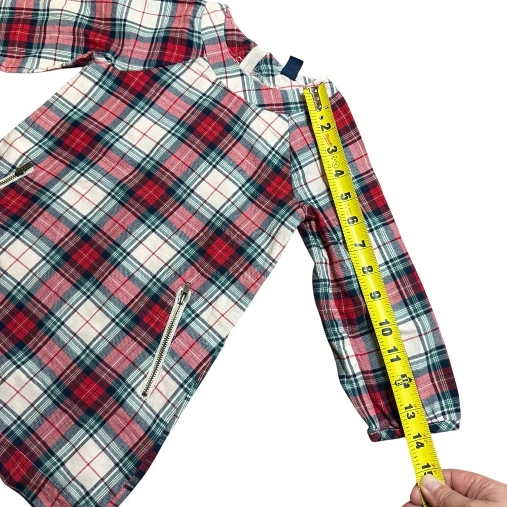 Gap Toddler Plaid Long Sleeve Dress Lined Zipper Pockets- Size 3T